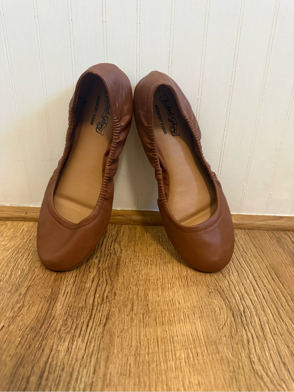 Faded Glory Brown Slip-On Ballet Flats